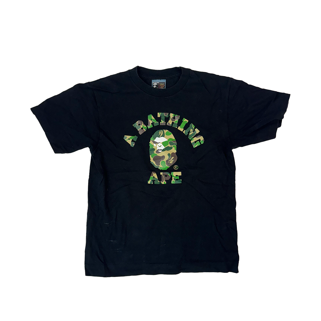 BAPE Angry Camo College Black Tee Vintage (S)