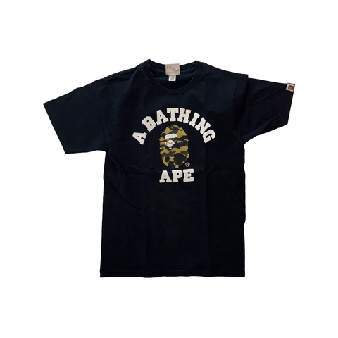 BAPE College Reflective Black Tee (S)