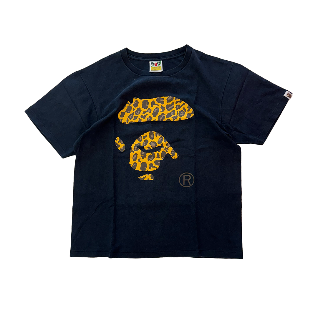 BAPE Leopard Head Black Tee (L)
