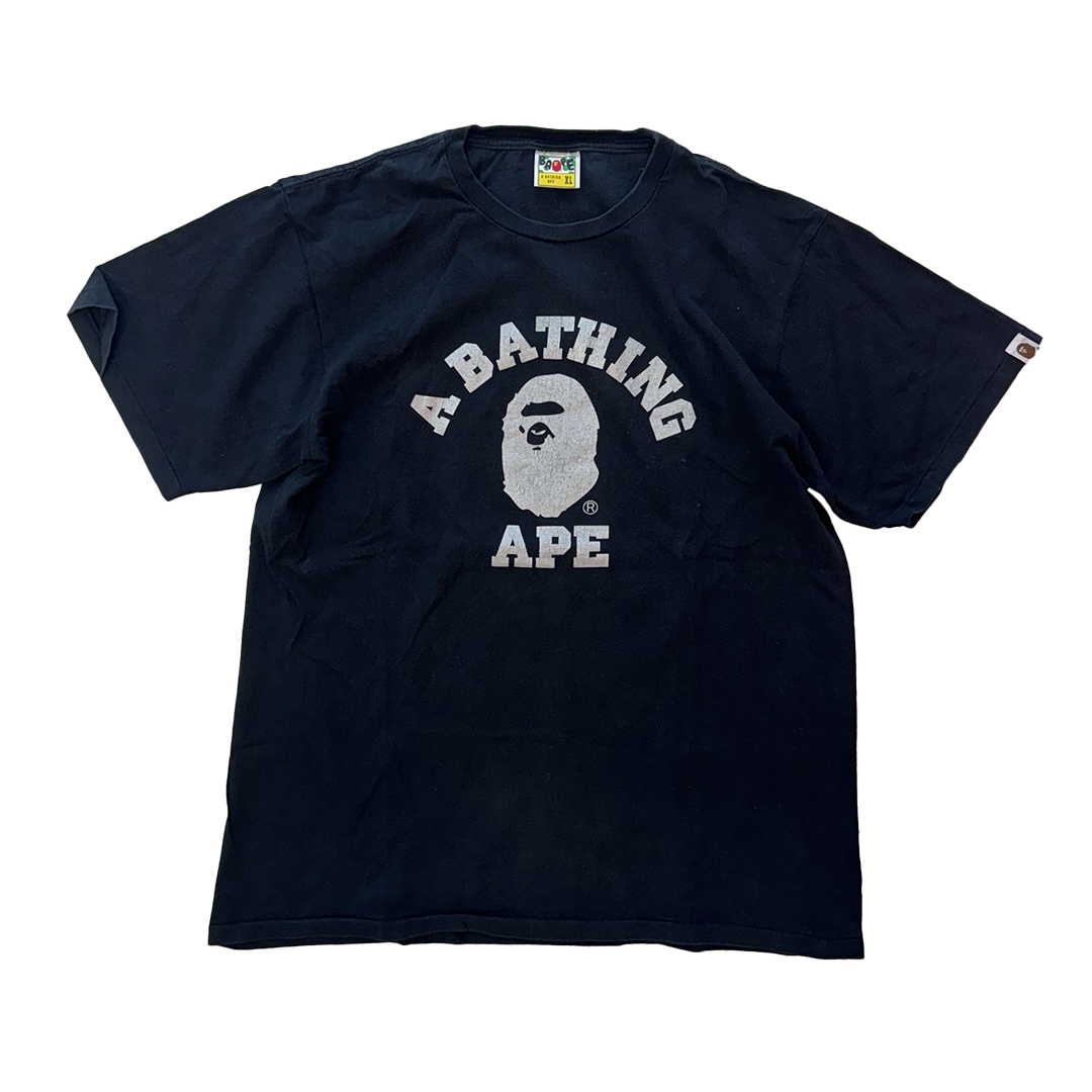 BAPE Glitter College Black Tee (XL)