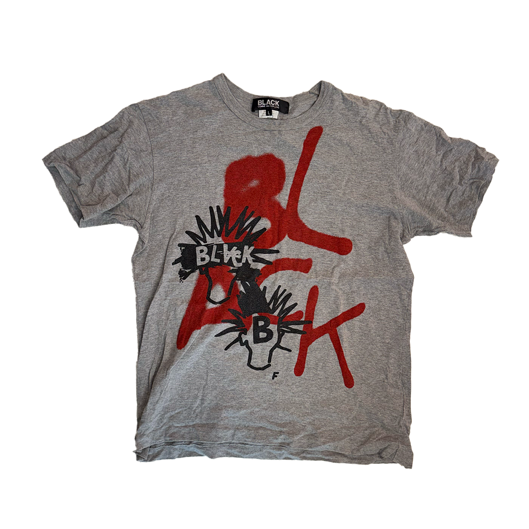 CDG Black Graffiti Grey Tee (L)