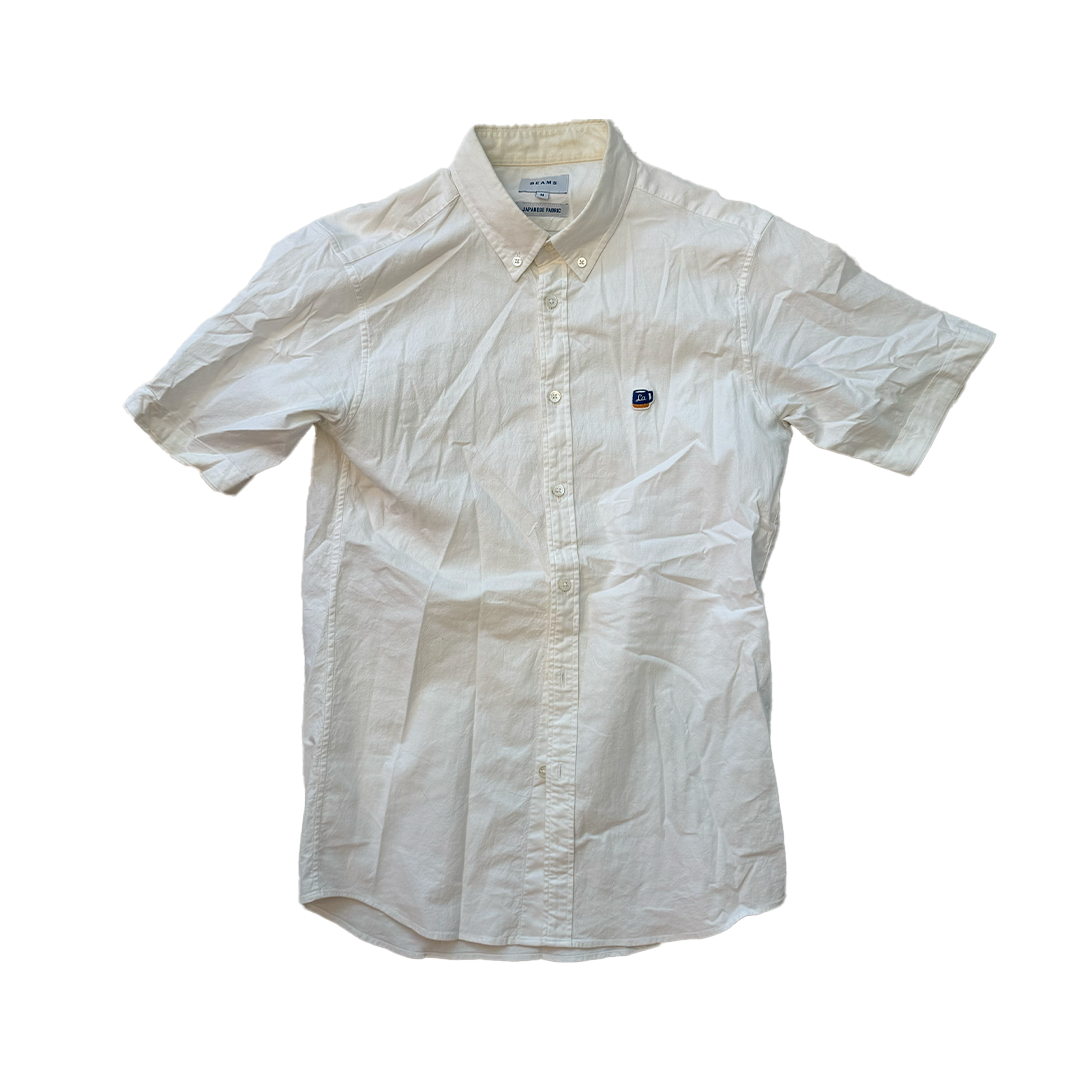 BEAMS Coffee Cup S/S White Shirt (M)
