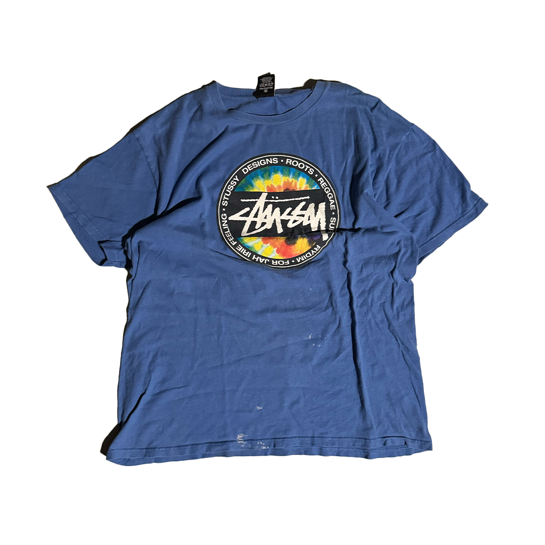 Stussy Roots Blue Tee (L)