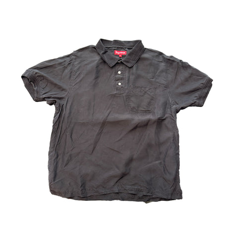 Supreme Black Silk Polo (L)