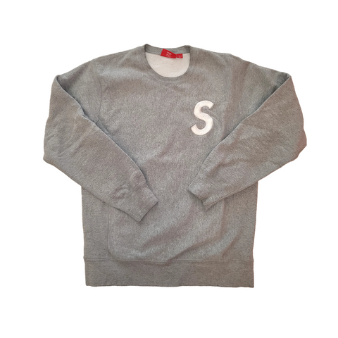Supreme Embroidered S Grey Crewneck (L)