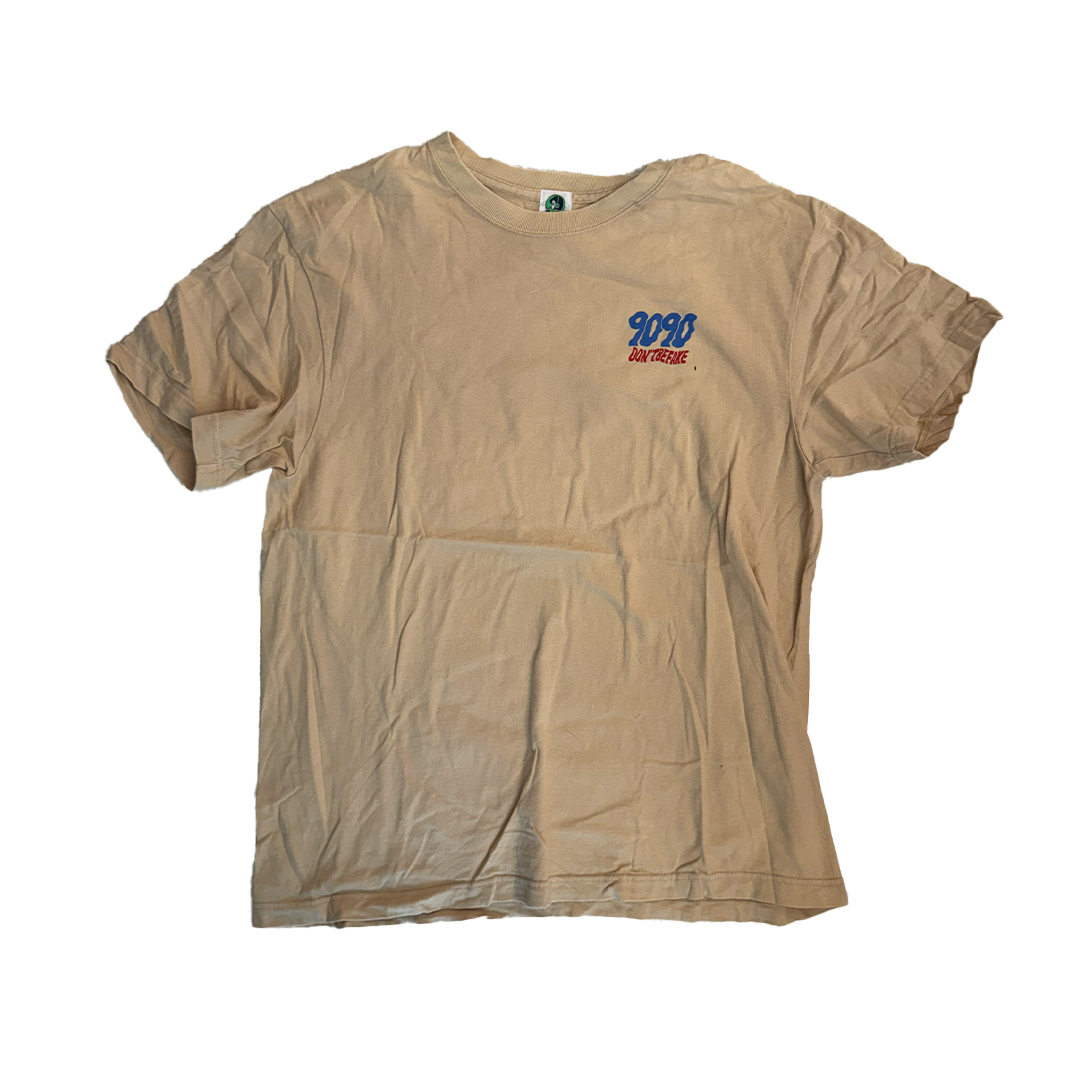 9090 Don't Be Fake Beige Tee (L)