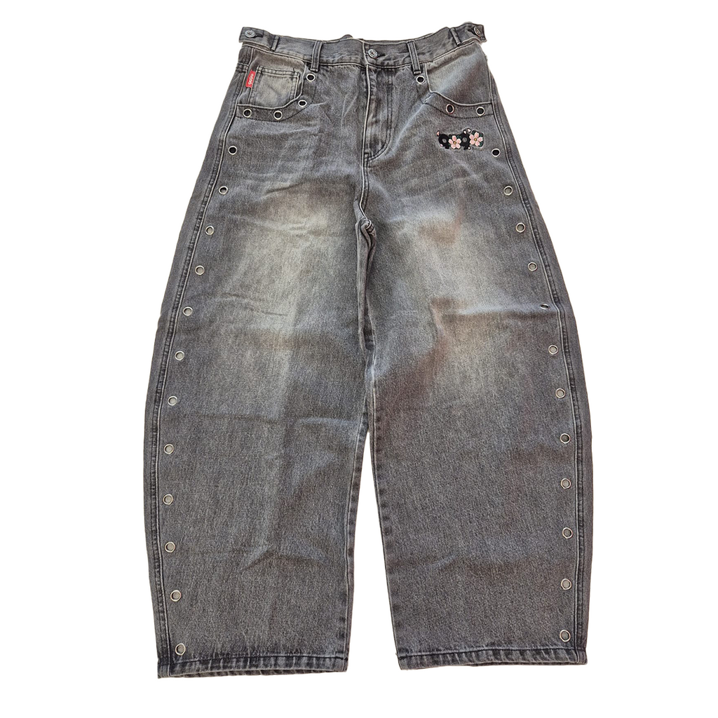 9090 x Death "56 Sentence" Metal Eyelet Baggy Pants (M)
