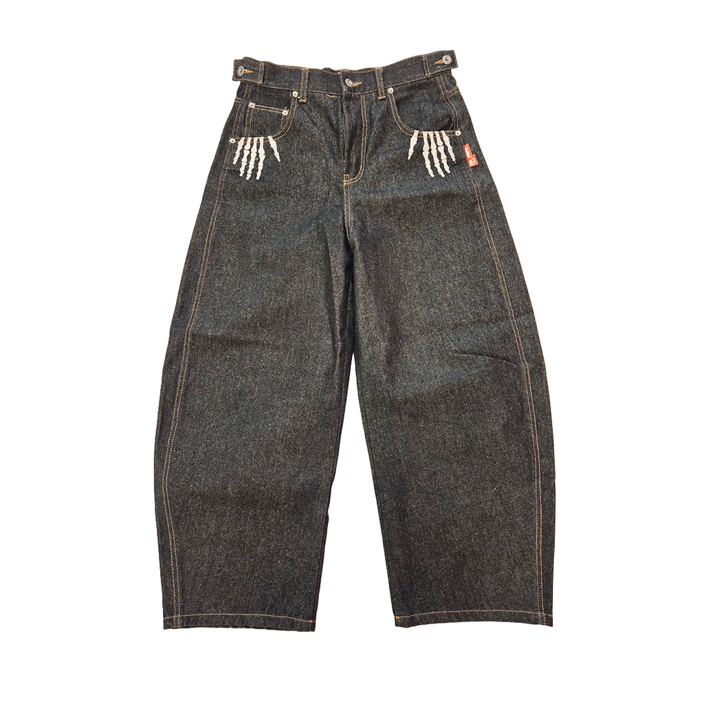 9090 Bone Denim Baggy Pants (S)