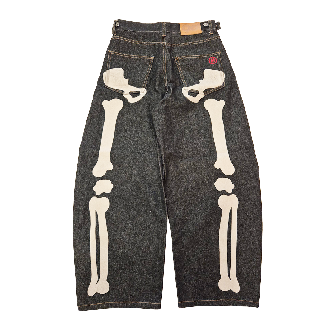 9090 Bone Denim Baggy Pants (S)