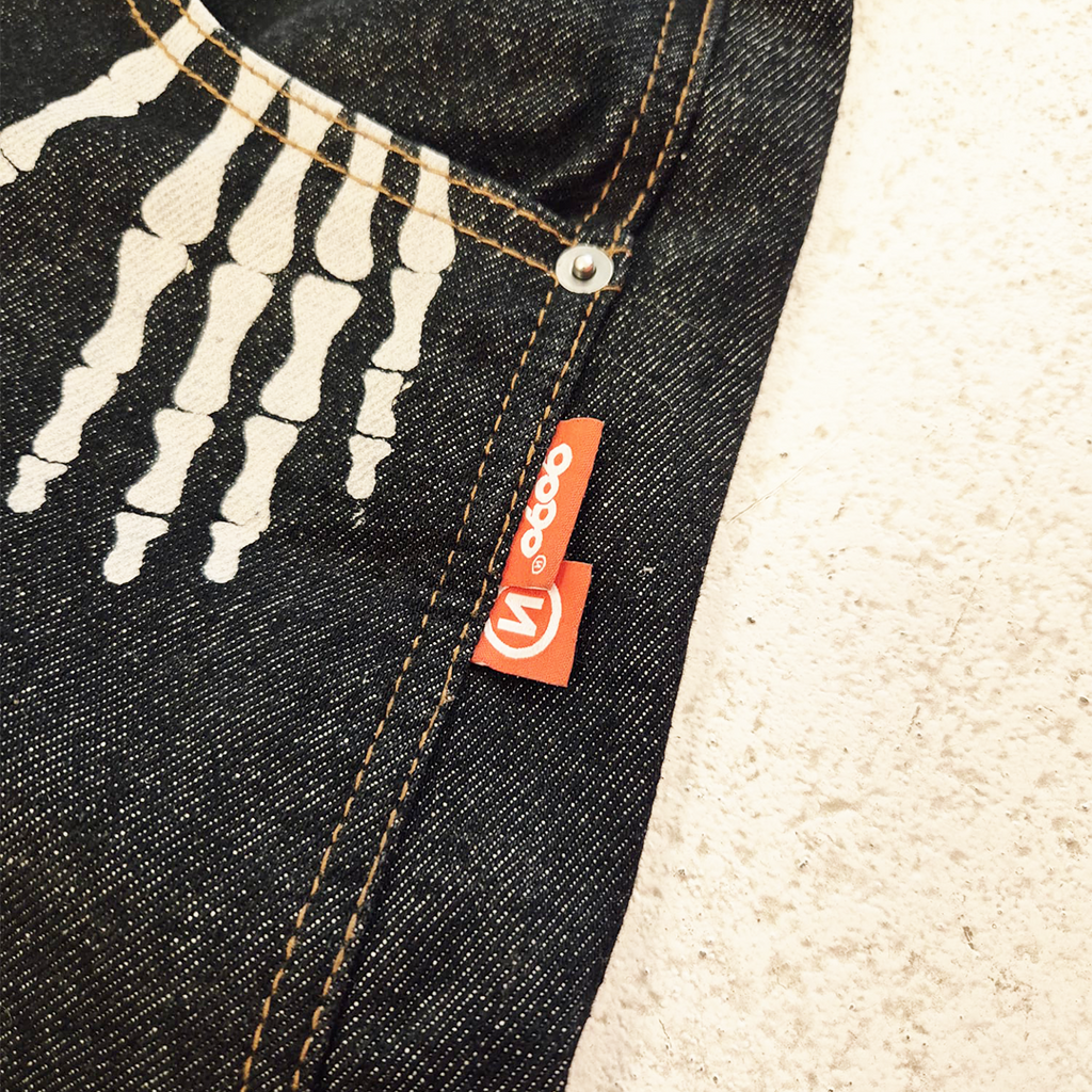 9090 Bone Denim Baggy Pants (S)