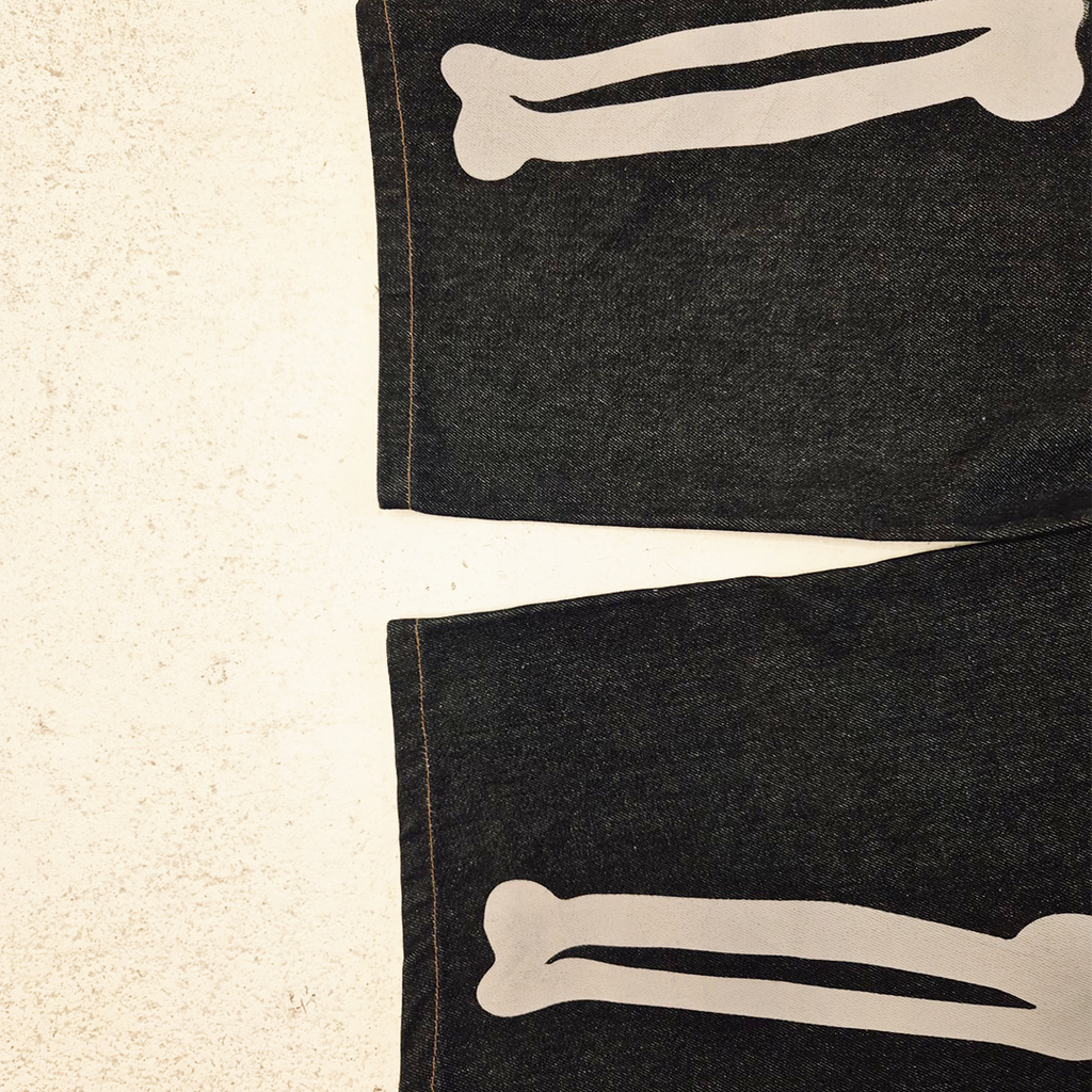 9090 Bone Denim Baggy Pants (S)
