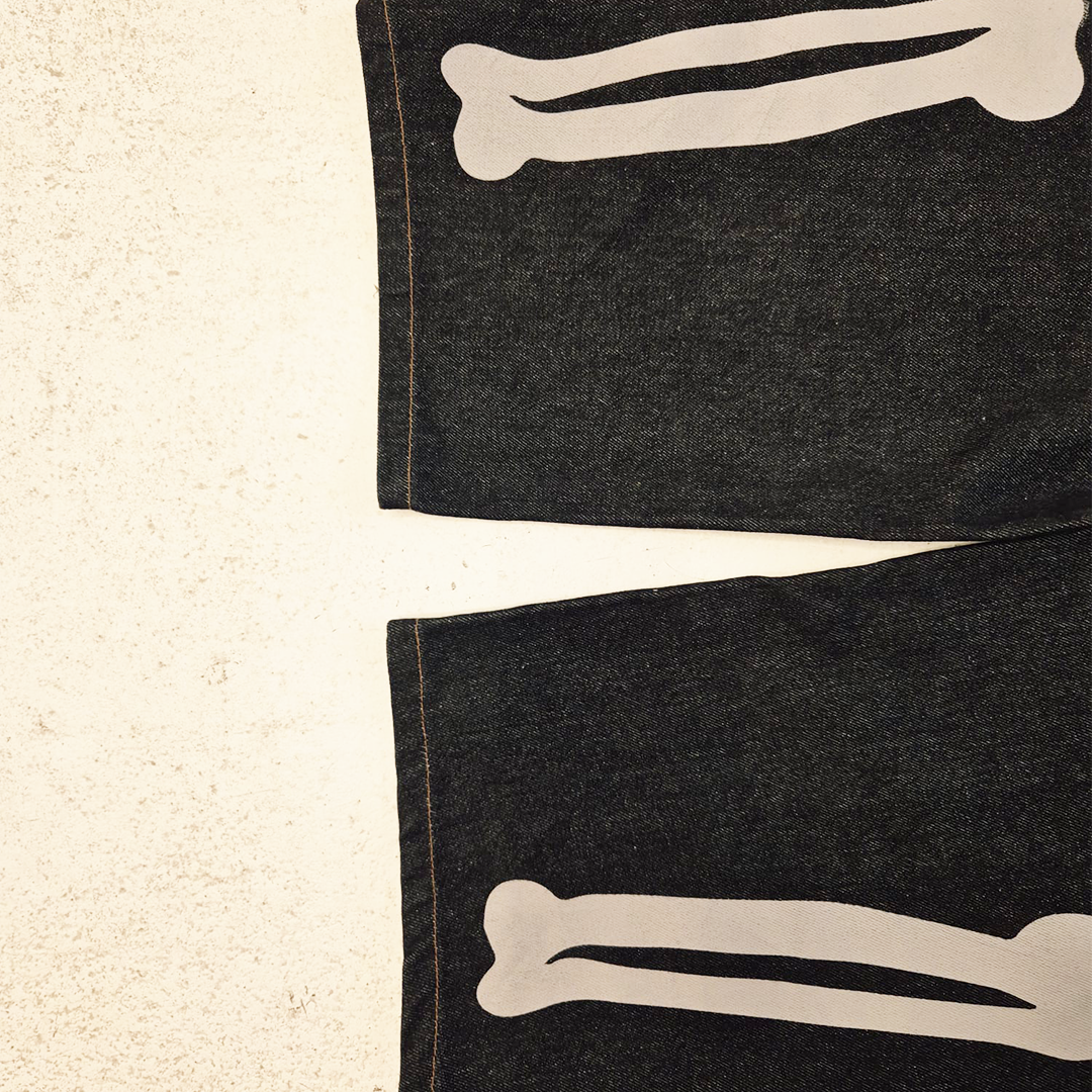 9090 Bone Denim Baggy Pants (S)
