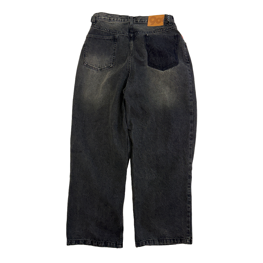 9090 Damaged Grey Baggy Pants (XL)