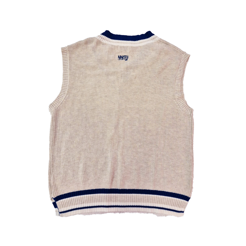 9090 Knit Vest V-Neck Sweater Cotton Vest (L)