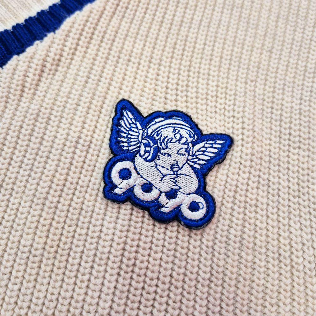 9090 Knit Vest V-Neck Sweater Cotton Vest (L)