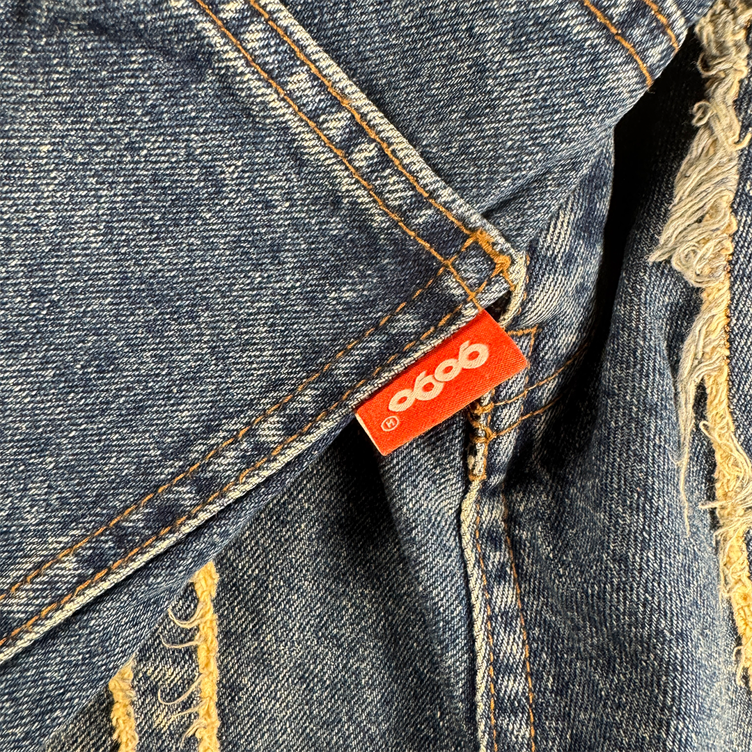 9090 Heisei Blue Distressed Shorts (M)
