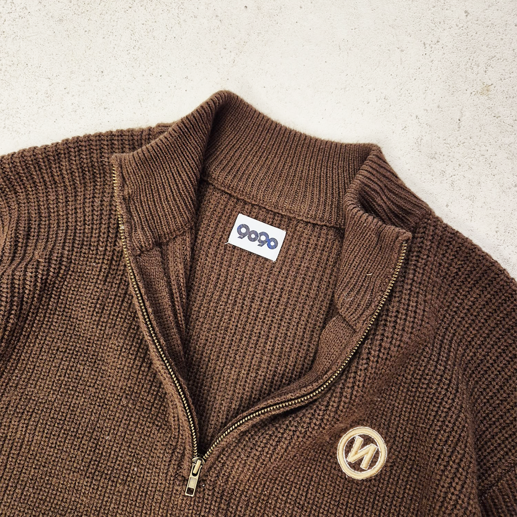 9090 Brown Half-Zip Sweater (L)