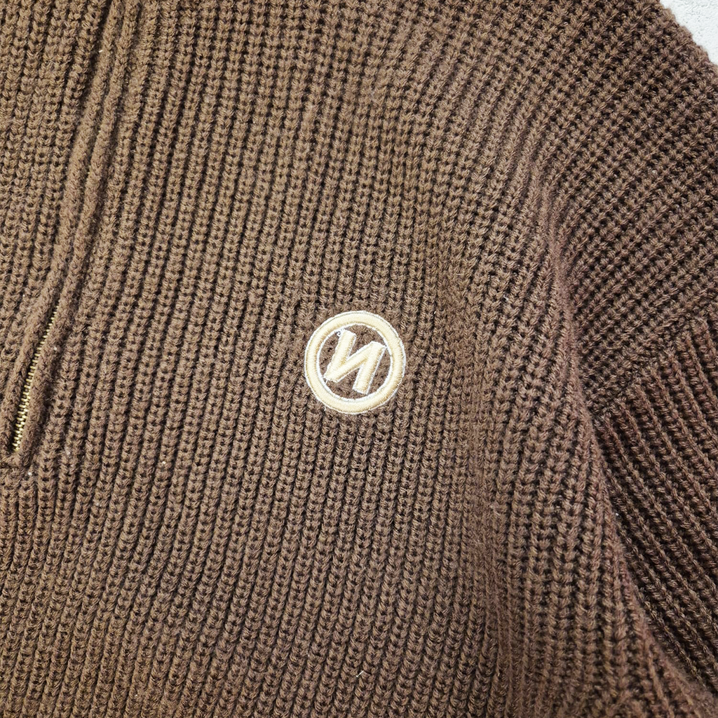 9090 Brown Half-Zip Sweater (L)