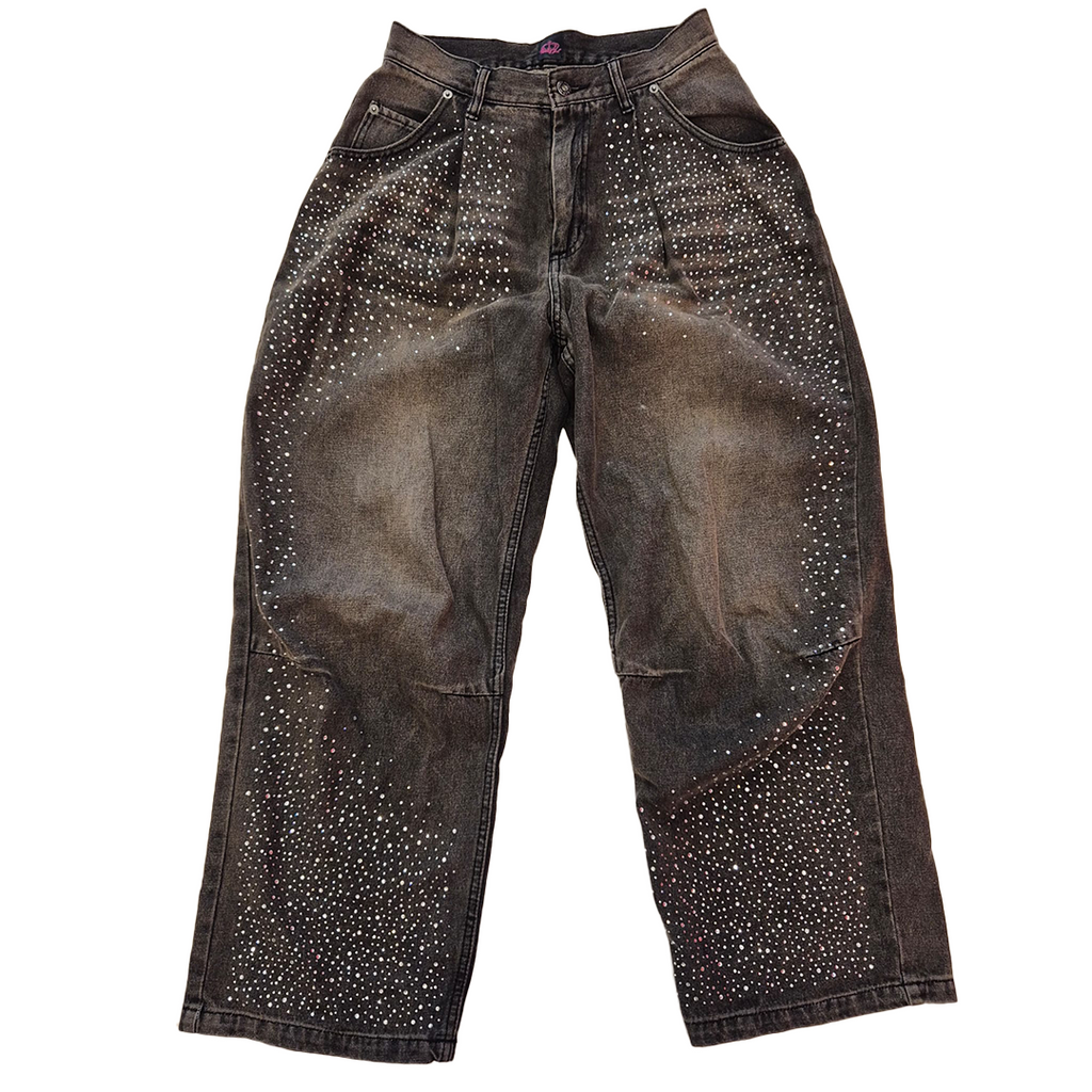 9090 Girl Jewel Dark Baggy Pants (M)