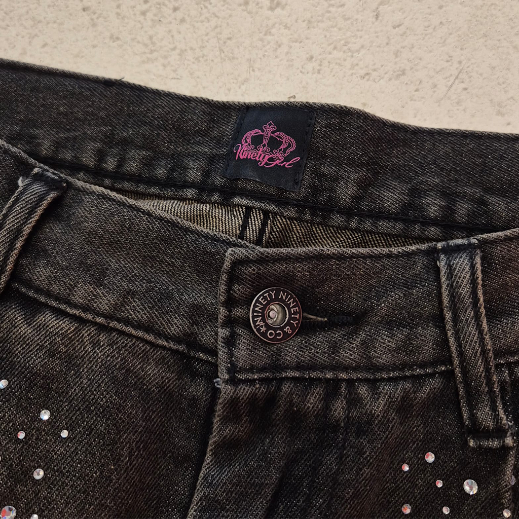 9090 Girl Jewel Dark Baggy Pants (M)