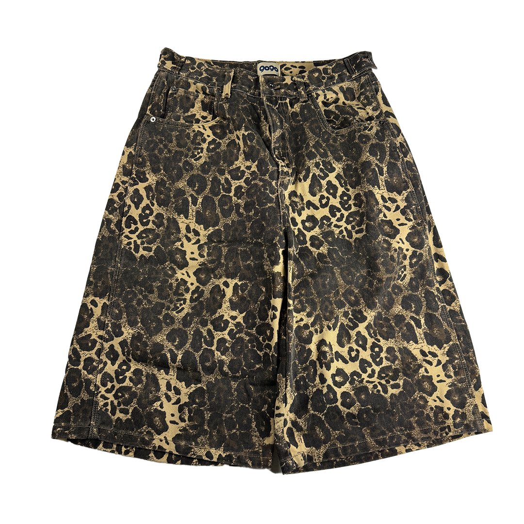 9090 Leopard Print Shorts (M)