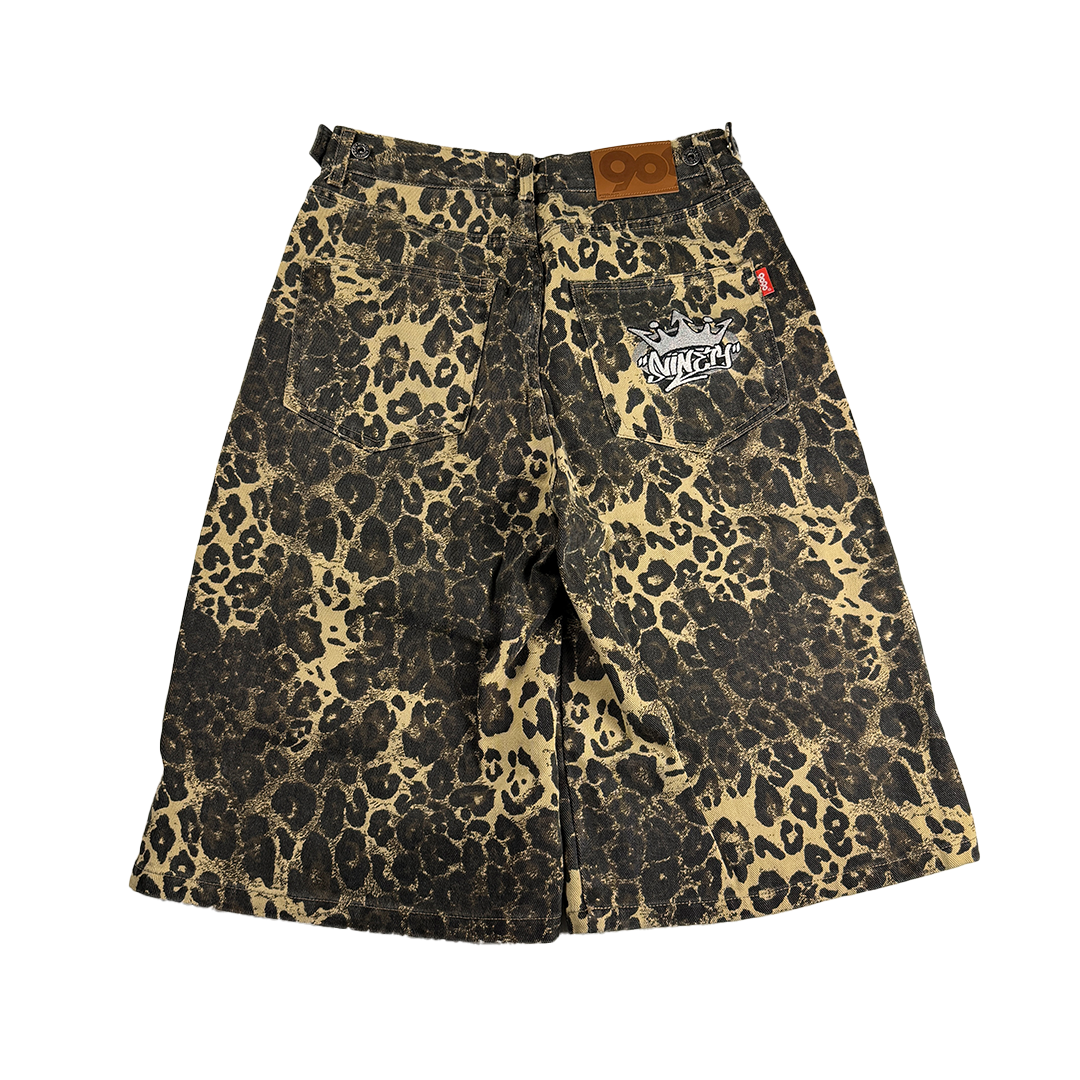 9090 Leopard Print Shorts (M)