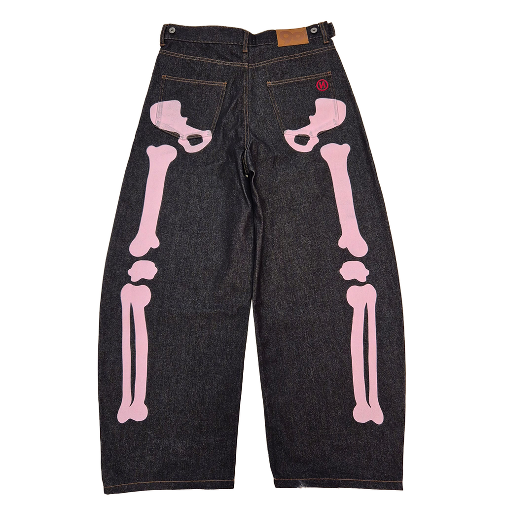 9090 Bone Print Baggy Pants (M)
