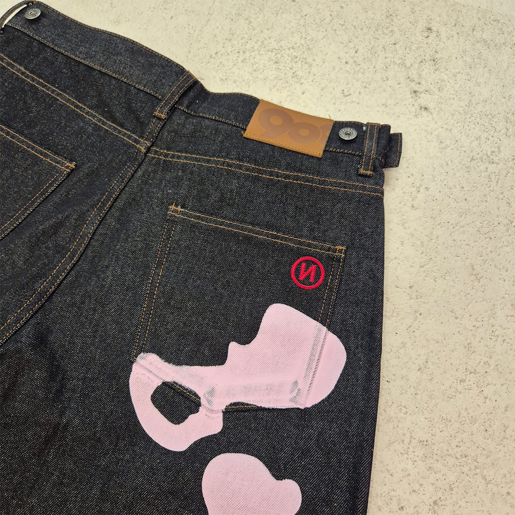 9090 Bone Print Baggy Pants (M)