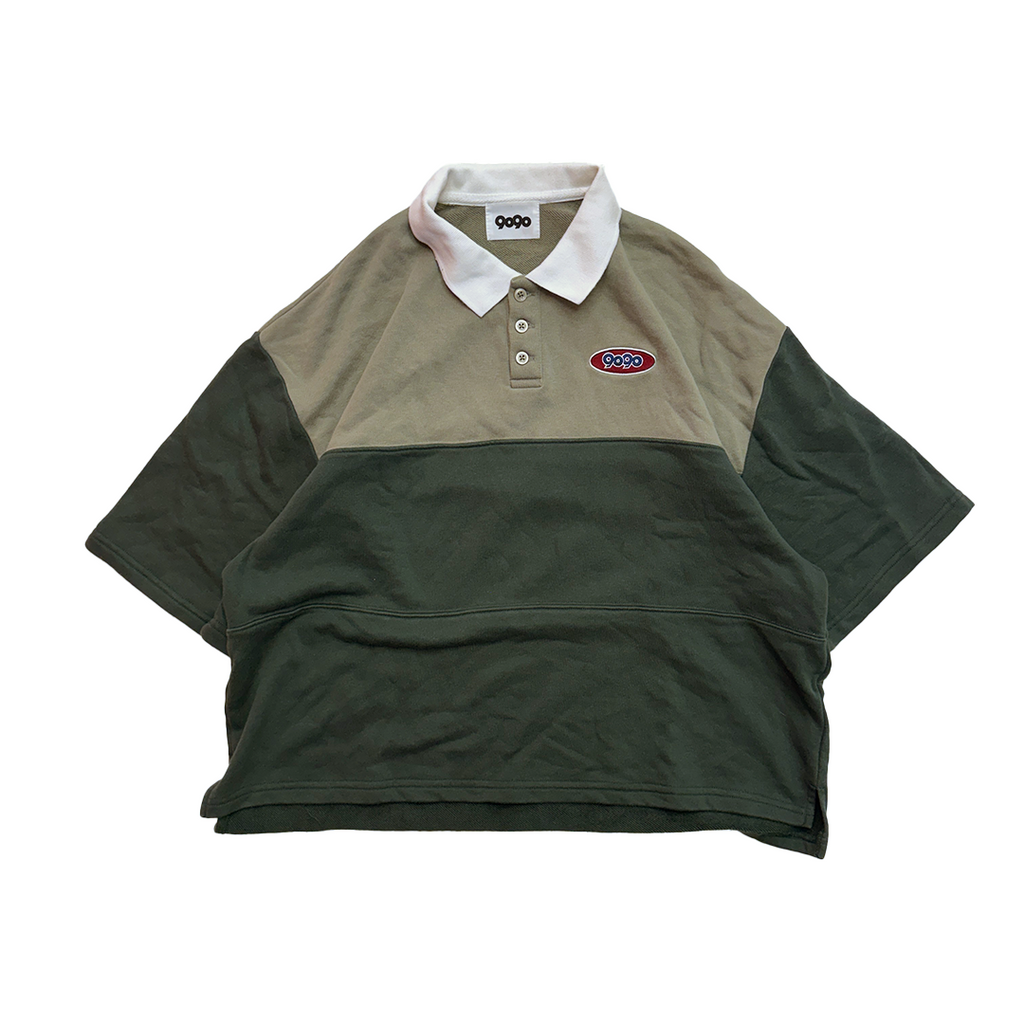 9090 Beige Green Heavy Polo (M)