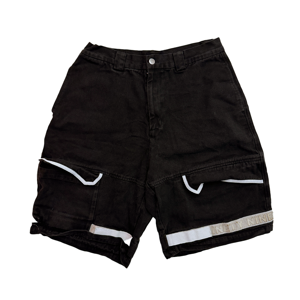 9090 Wide Black Shorts (L)