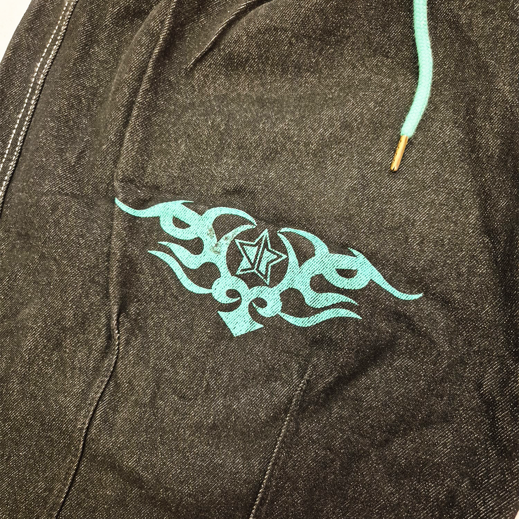 9090 Techno Black Hyper Baggy Pants (L)