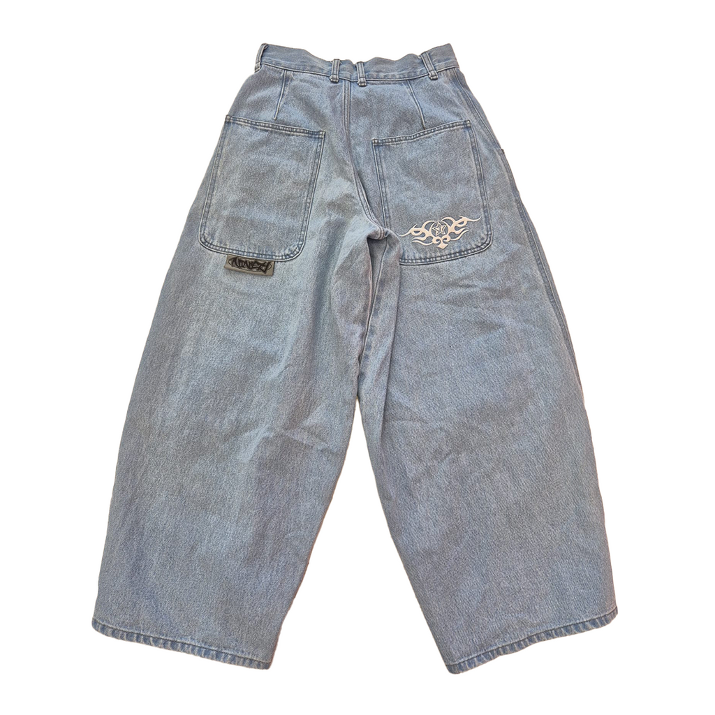 9090 Techno Denim Light Blue Baggy Pants (M)