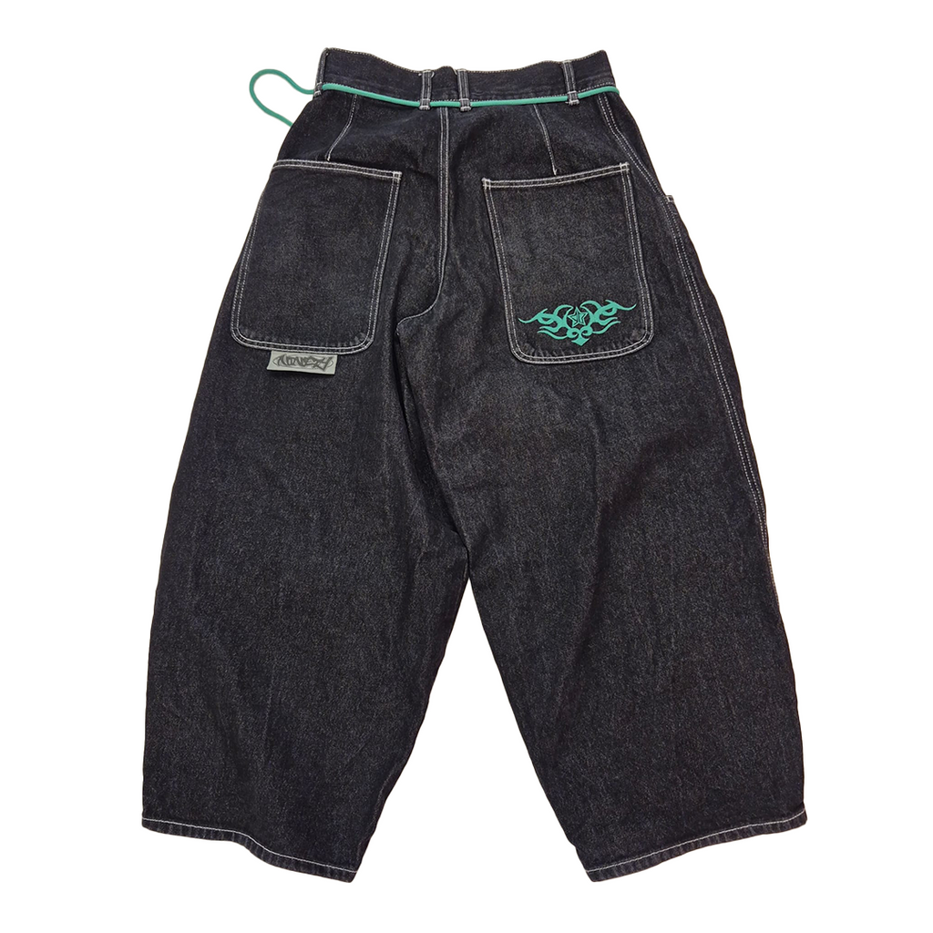 9090 Balloon Techno Black Pants (M)