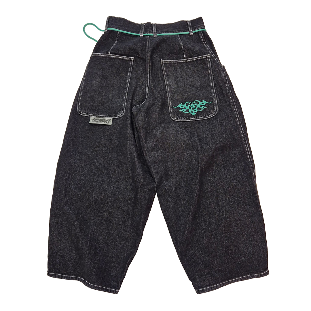 9090 Balloon Techno Black Pants (M)