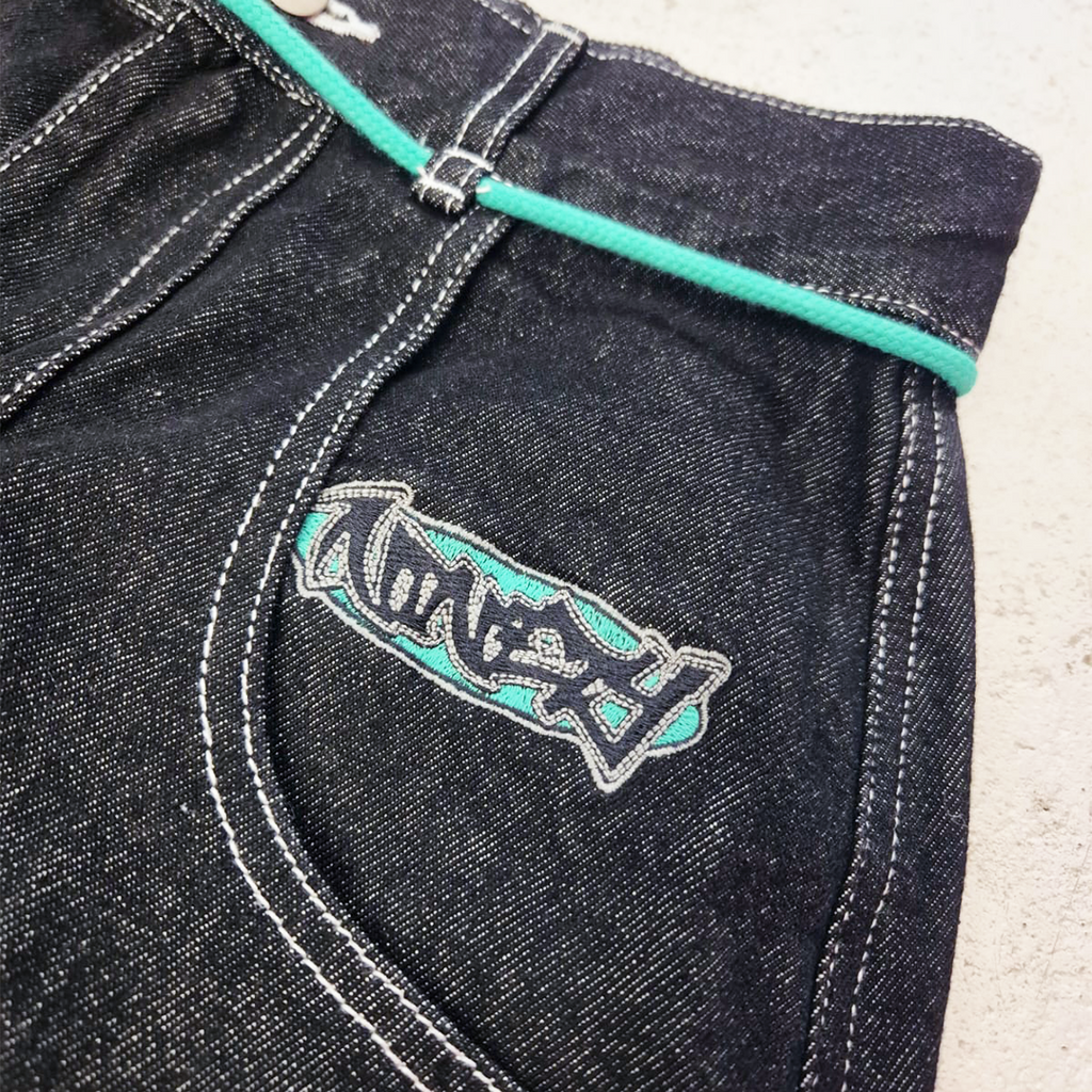 9090 Techno Dark Blue Baggy Pants (M)