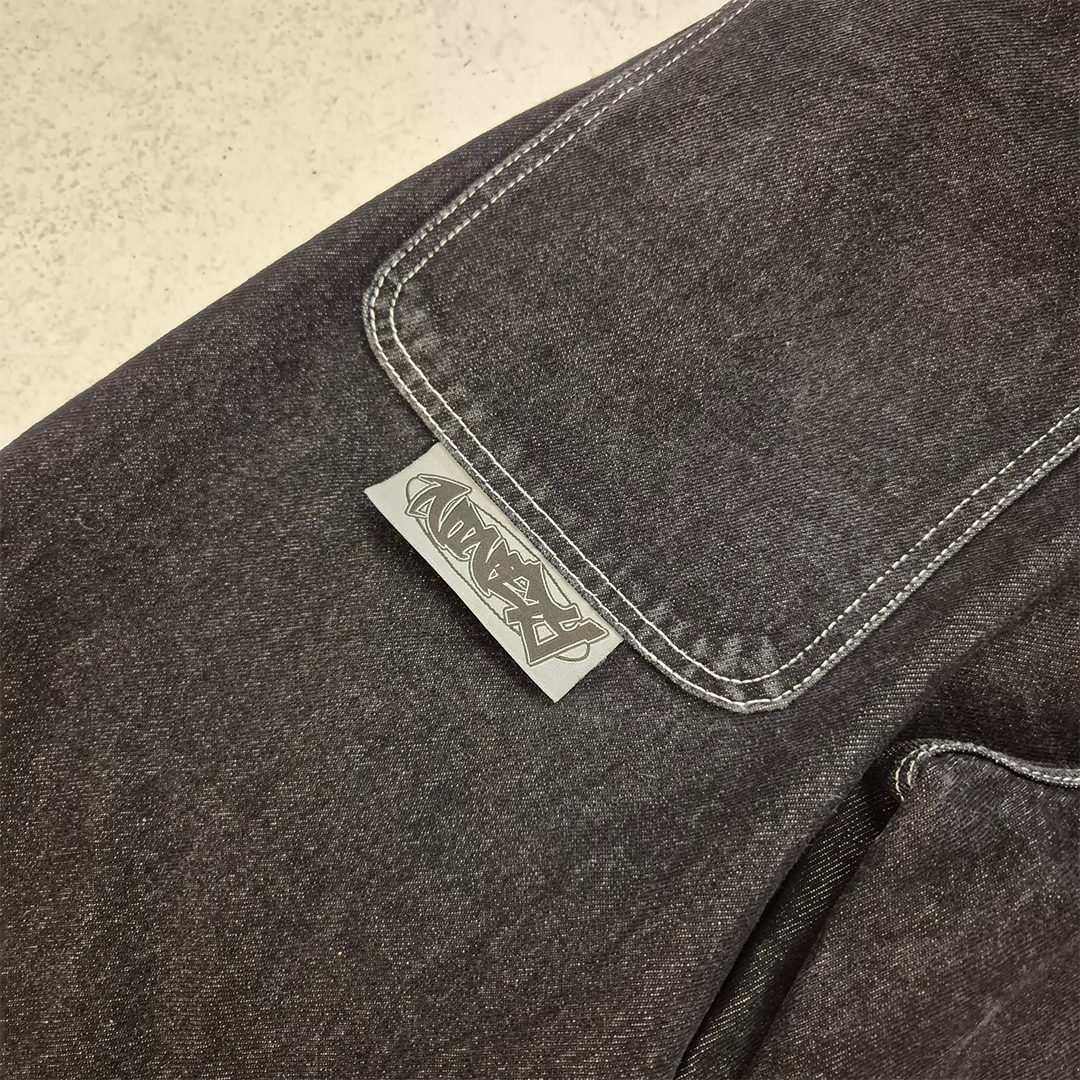 9090 Balloon Techno Black Pants (M)