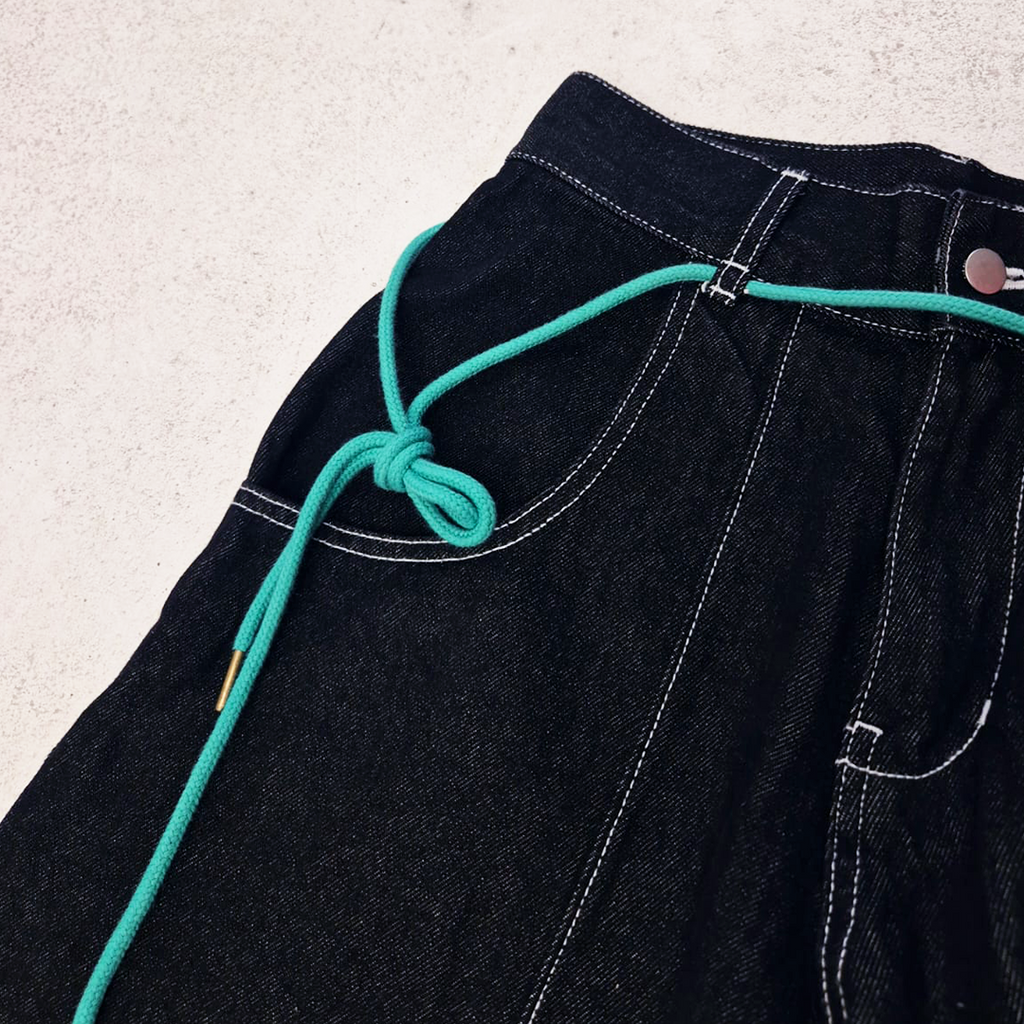 9090 Techno Dark Blue Baggy Pants (M)