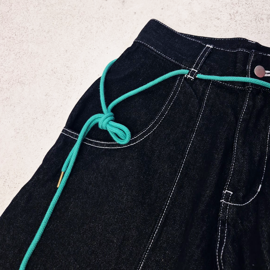 9090 Techno Dark Blue Baggy Pants (M)