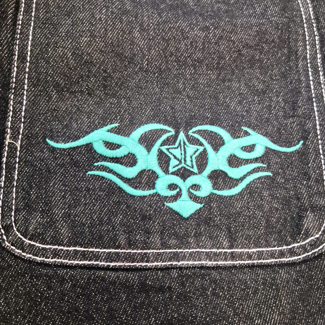 9090 Techno Dark Blue Baggy Pants (M)