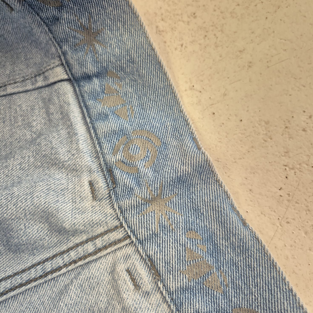 9090 Techno Denim Light Blue Baggy Pants (M)