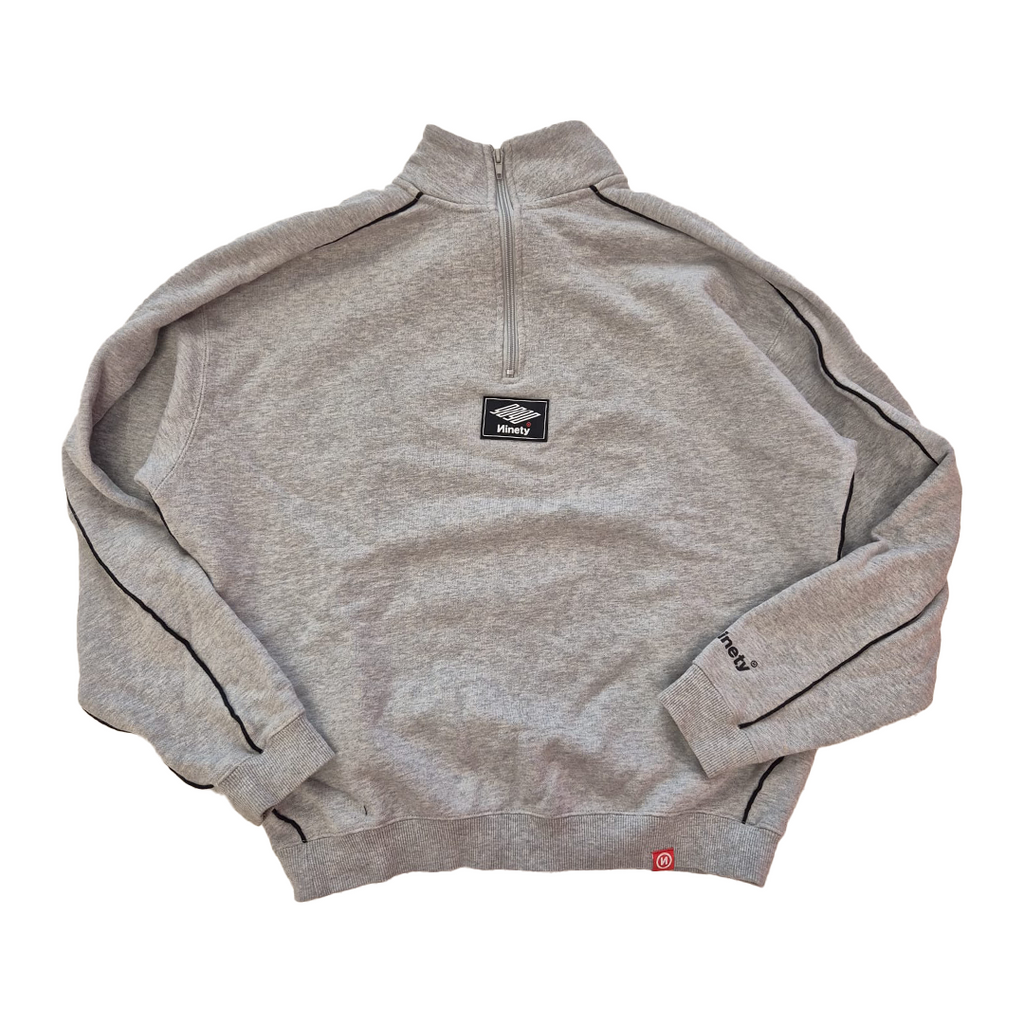 9090 Sports Heather Grey Half-Zip Sweatshirt  (M)