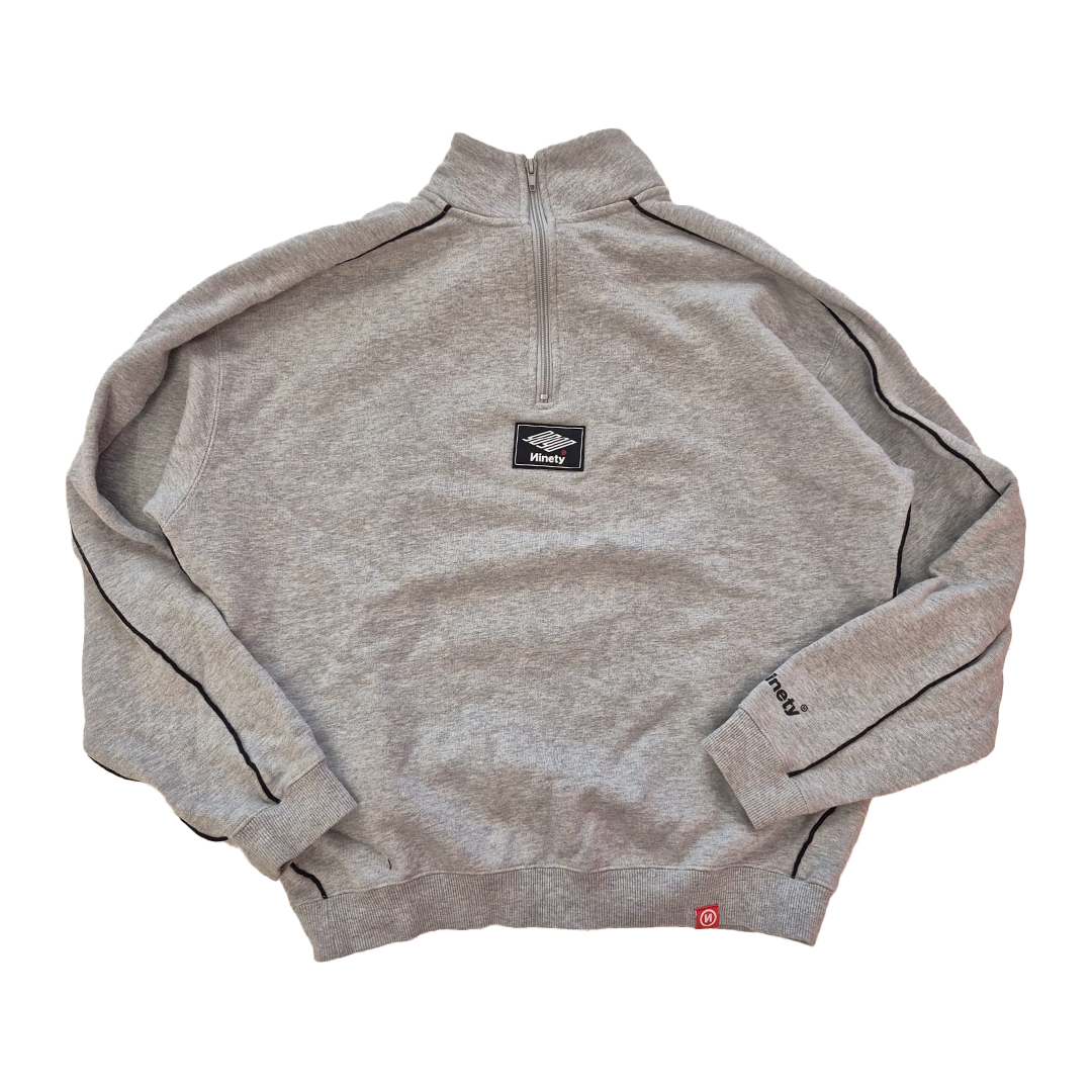 9090 Sports Heather Grey Half-Zip Sweatshirt  (M)