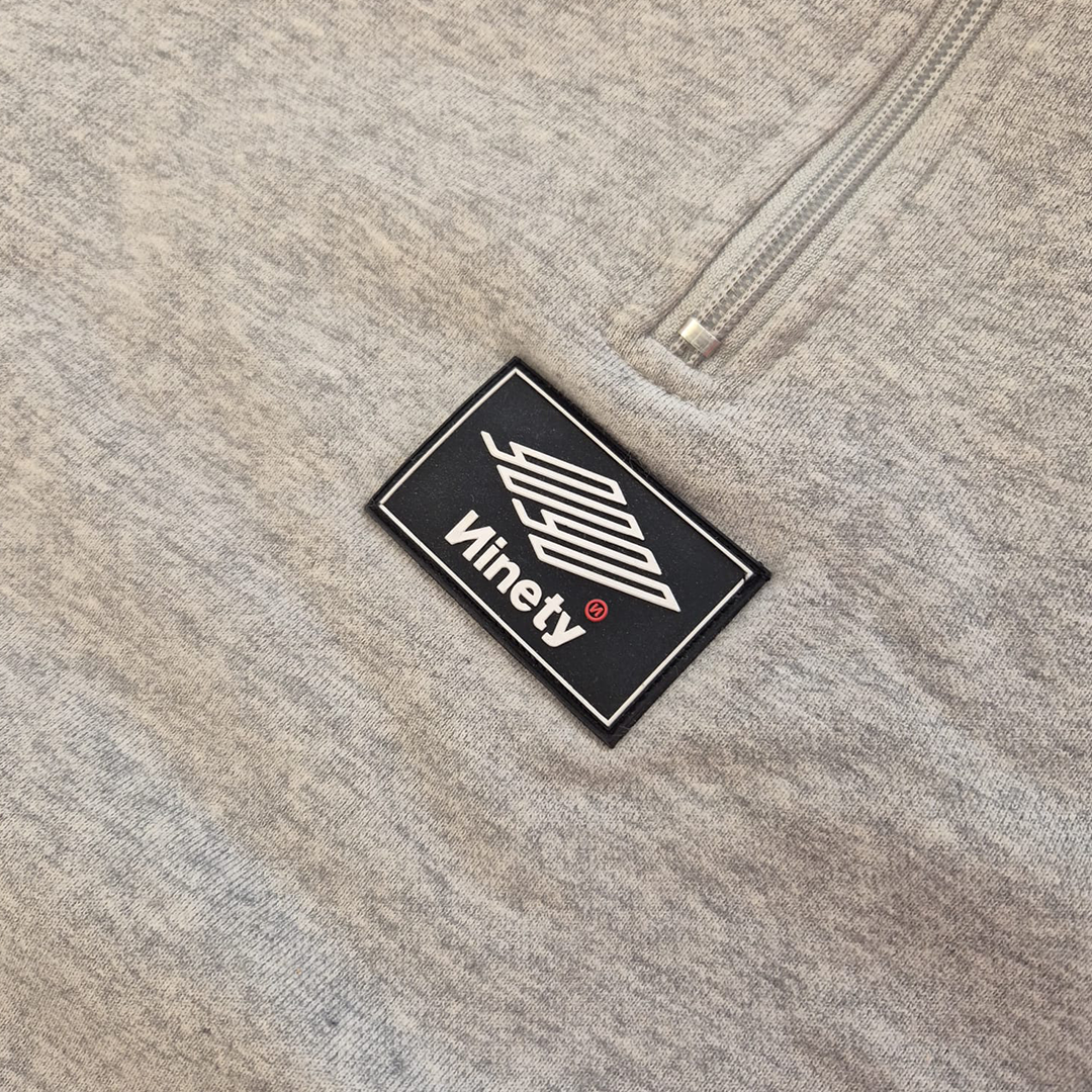 9090 Sports Heather Grey Half-Zip Sweatshirt  (M)
