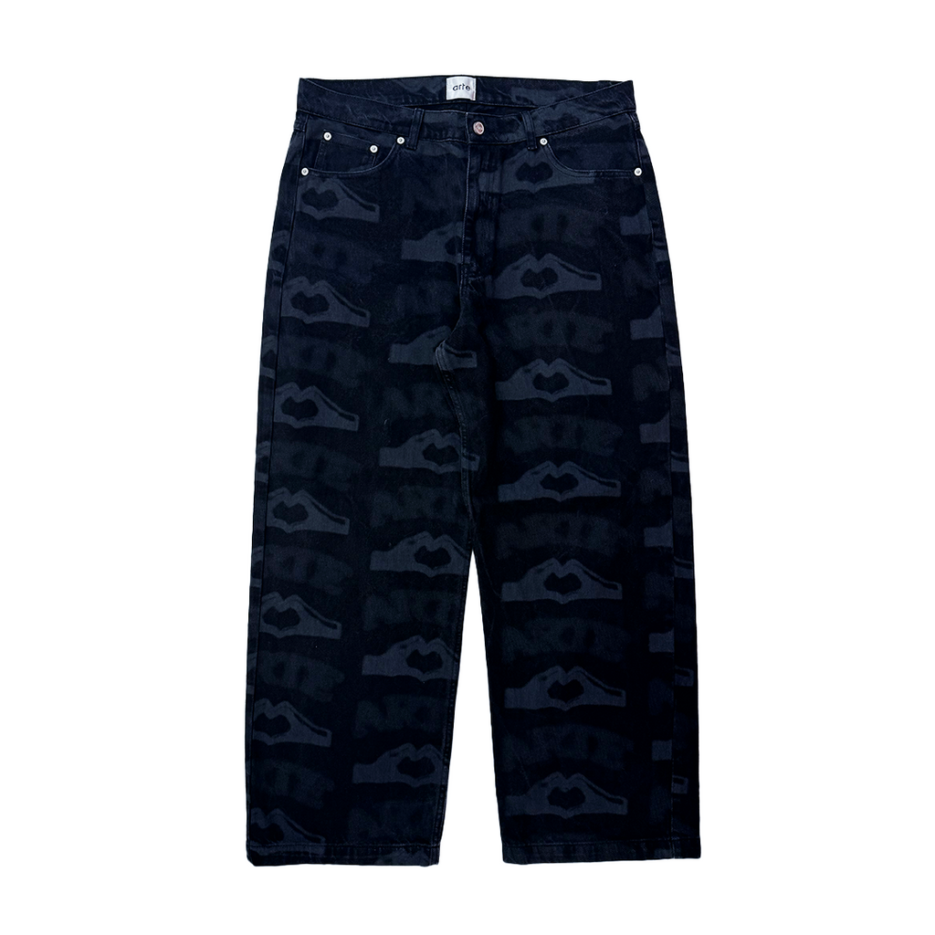 Arte Heart Printed Black Pants (34)