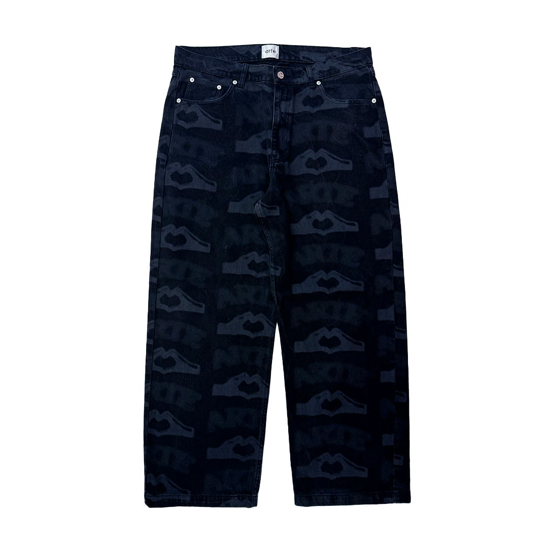Arte Heart Printed Black Pants (34)