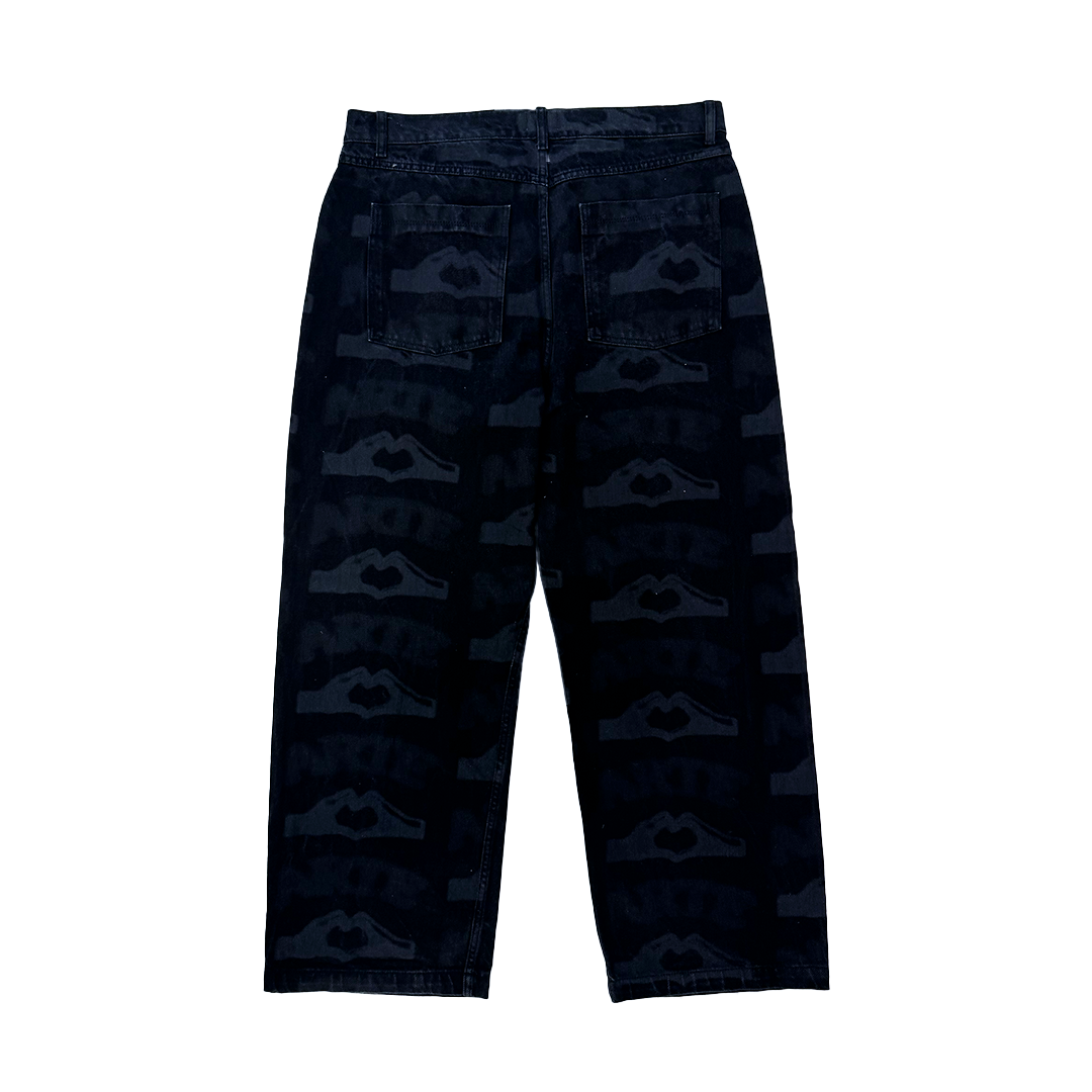 Arte Heart Printed Black Pants (34)