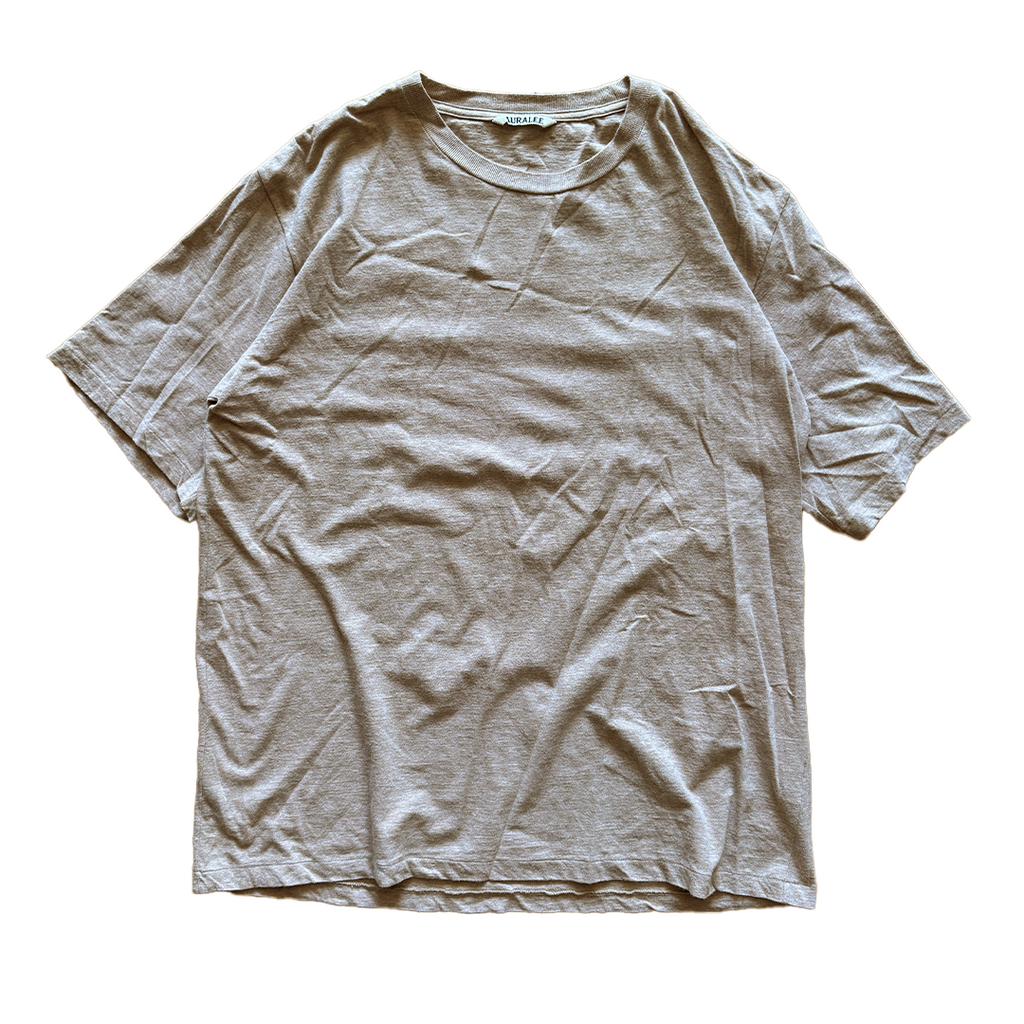 Auralee Hard Twist Cotton Cashmere Brown Tee (4)