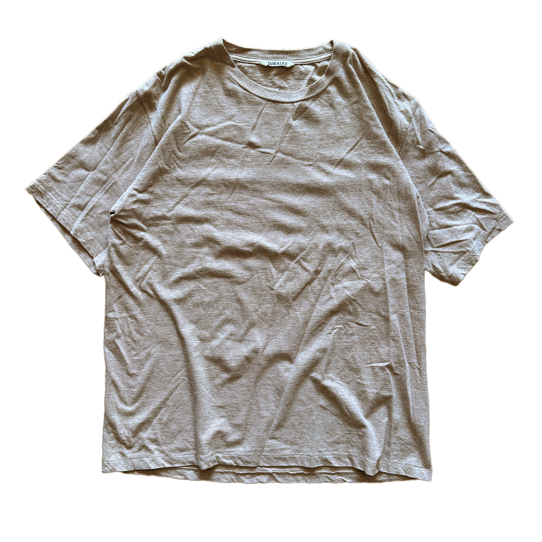 Auralee Hard Twist Cotton Cashmere Brown Tee (4)
