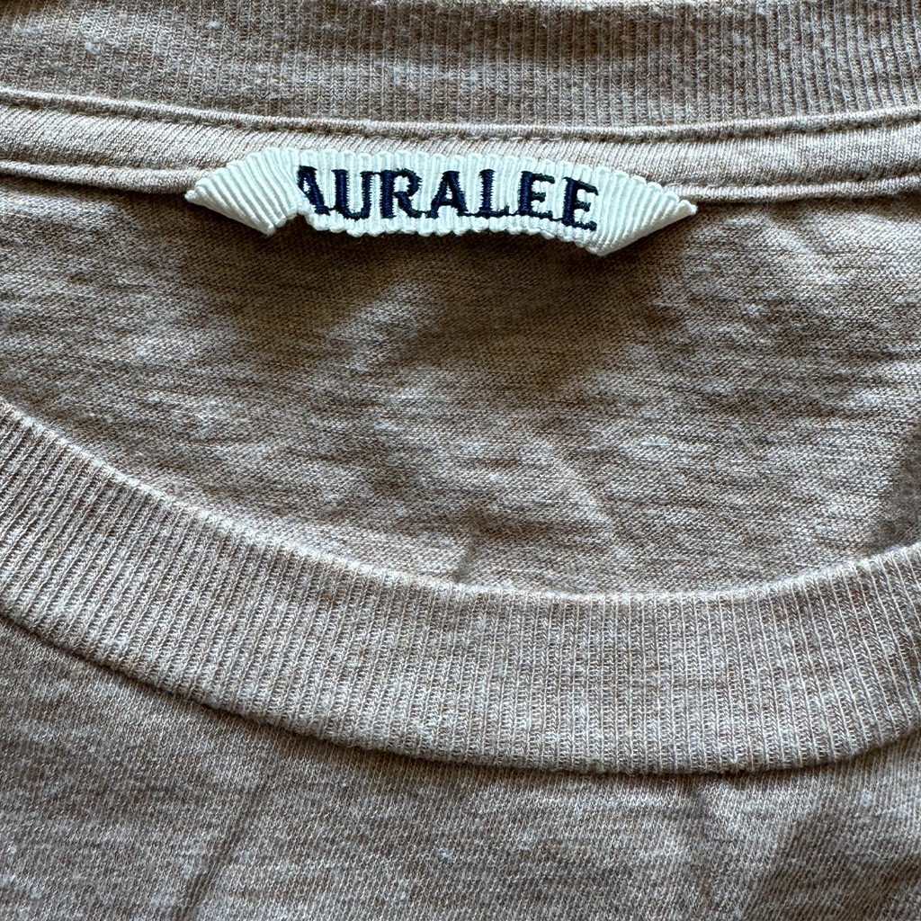 Auralee Hard Twist Cotton Cashmere Brown Tee (4)