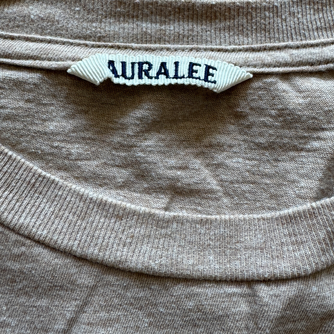 Auralee Hard Twist Cotton Cashmere Brown Tee (4)